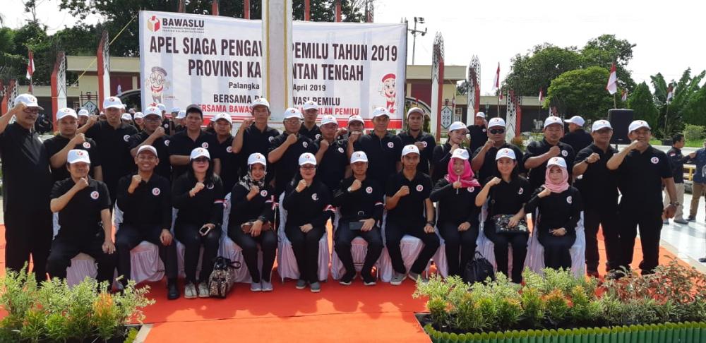 Bawaslu Kabupaten Barito Utara Apel Bersama Patroli Pengawasan Anti Politik Uang Pemilu Serentak 2019