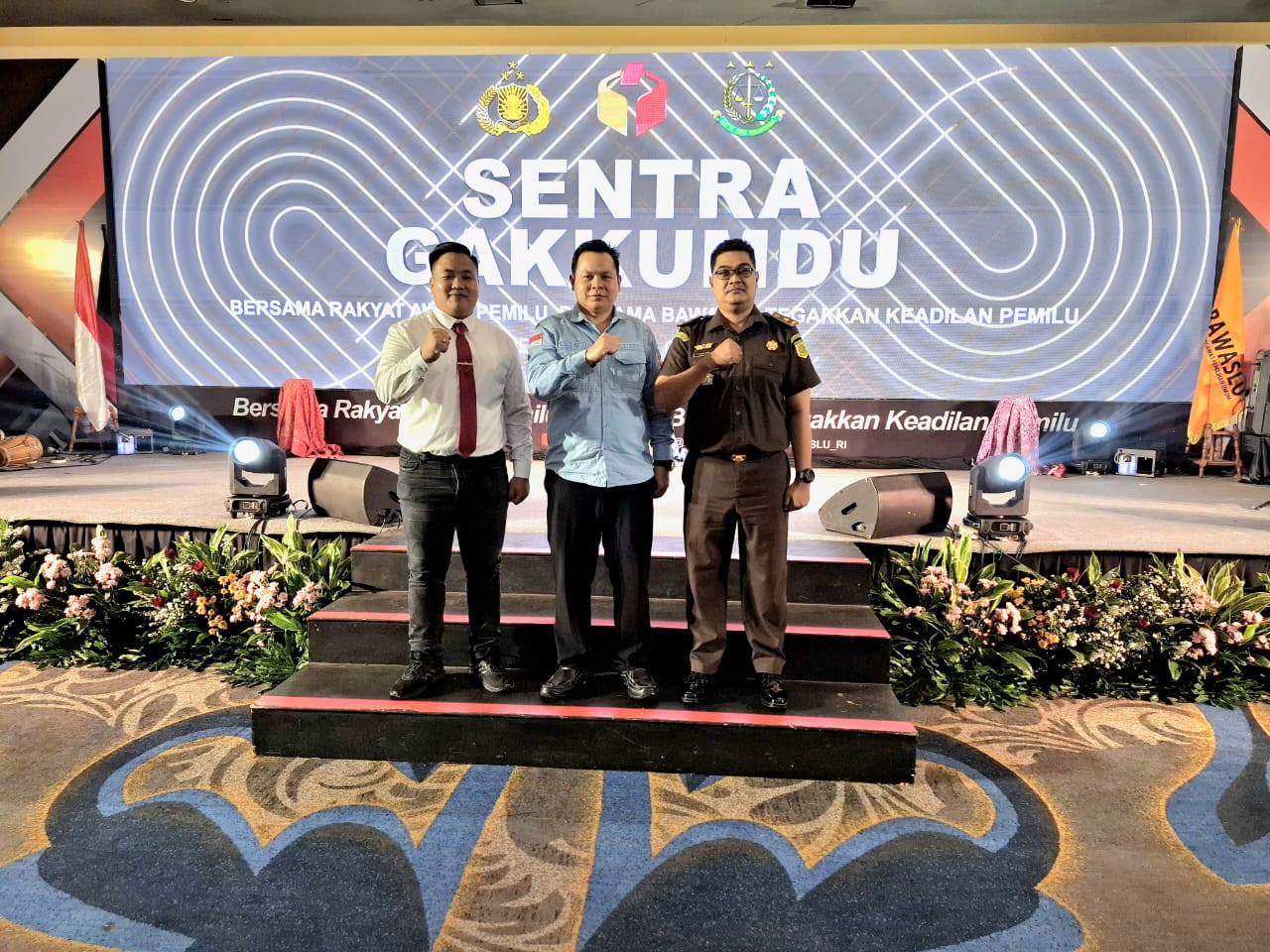 Kasat Reskrim Ricky, Anggota Bawaslu Adi, dan Kasi Pidum Agung pada Rakor Gakkumdu di Jakarta