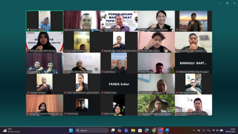 Rapat Evaluasi Pencegahan dan Humas dihadiri Kordiv P2H beserta staf Bawaslu Kabupaten/Kota se-Kalimantan Tengah.