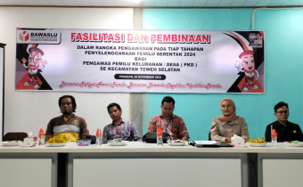 Demi Terciptanya Peningkatan Kapasitas Pengawasan, Bawaslu Barut Gelar Fasilitasi Dan Pembinaan Pengawasan PKD Se-Kecamatan Teweh Selatan