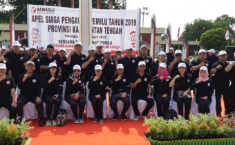 Bawaslu Kabupaten Barito Utara Apel Bersama Patroli Pengawasan Anti Politik Uang Pemilu Serentak 2019