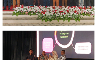 Foto bersama Bawaslu Barito Utara bersama Forkopimda dan Narasumber dalam kegiatan Sosialisasi Pengawasan Partisipatif di Kopi Itah Muara Teweh, Senin(14/7/2025)