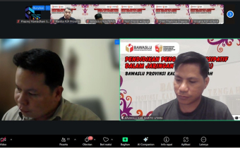 Anggota Bawaslu Adi Susanto Menjadi Narasumber bersama Anggota Amir Mahmud Sebagai Moderator Dalam P2P Daring, Sabtu(29/11/2025).