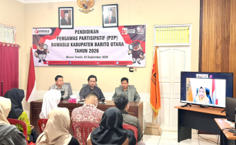 Badan Pengawas Pemilihan Umum (Bawaslu) Kabupaten Barito Utara melaksanakan kegiatan Pendidikan Pengawas Partisipatif (P2P) Tahun 2026 secara luring pada Kamis (03/09/2026)